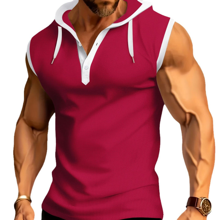Men's performance polo shirt with short sleeves and hood Lune London
