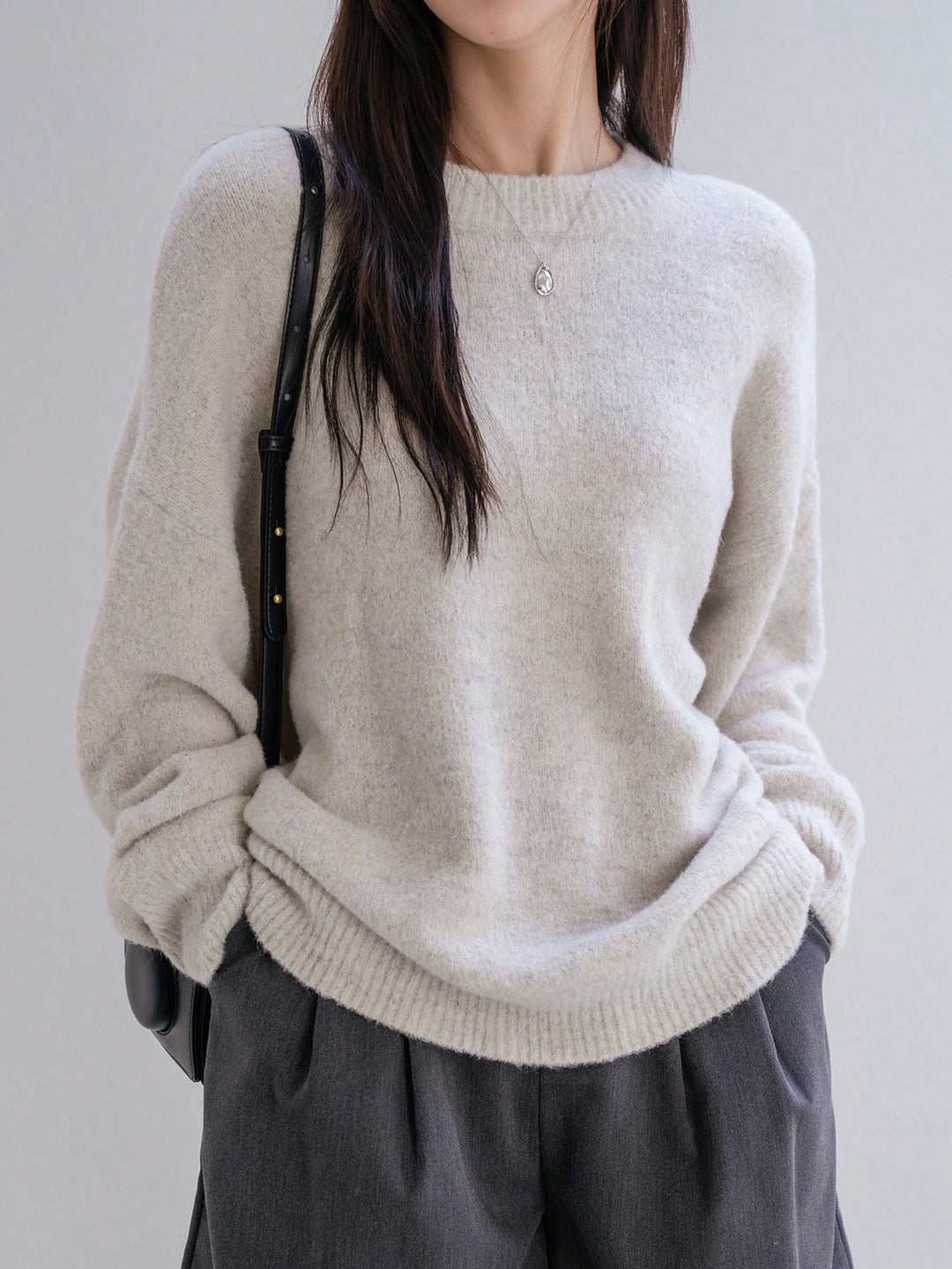 Pull en tricot épais pour femme avec une coupe décontractée et des manches volumineuses Chic & Stil