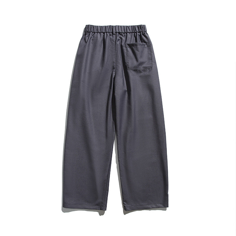 Men's wide pleated pants with elastic drawstring waistband and cropped cut Amarae