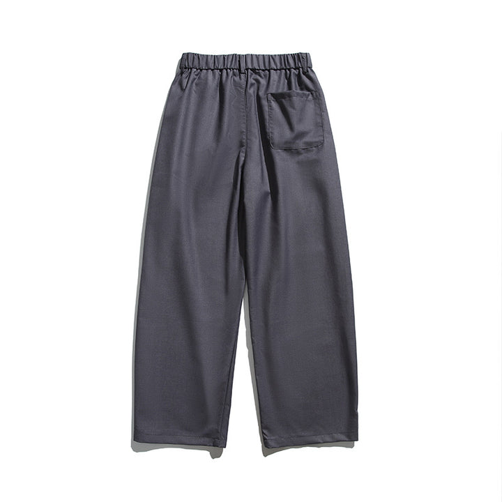 Men's wide pleated pants with elastic drawstring waistband and cropped cut Amarae