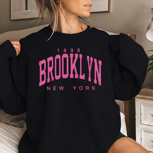 Sweat-shirt pour femmes avec impression décontractée de Brooklyn et coupe confortable Chic & Stil