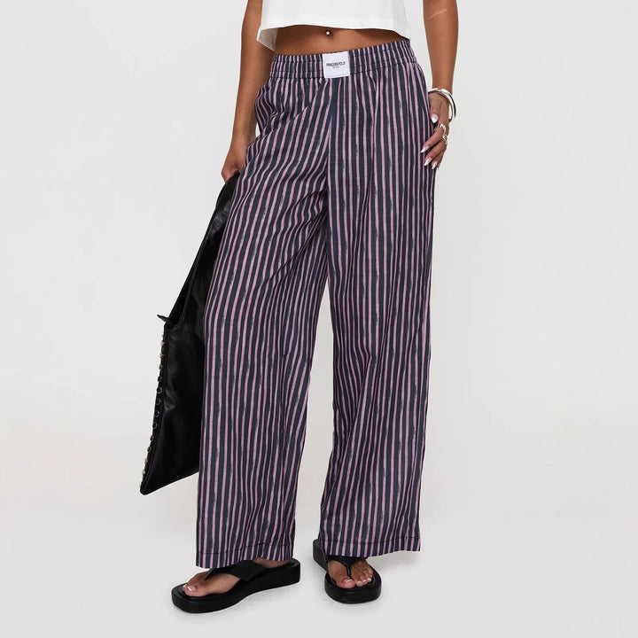 Pantalons rayés amples pour femmes Chic & Stil