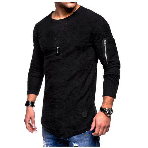 Men's long sleeve shirt with a modern textured pattern and a practical arm pocket Amarae