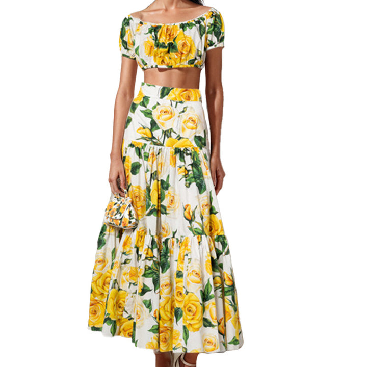 Ensemble floral à deux pièces pour femmes Chic & Stil