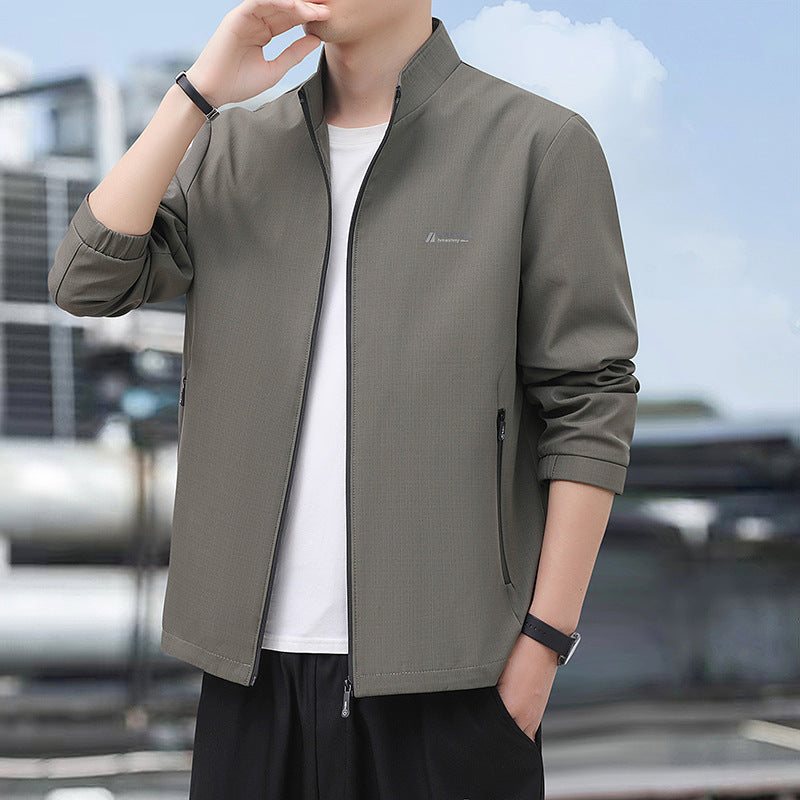 Men's Lightweight Everyday Softshell Jacket with Stand-Up Collar, Wind-Resistant Membrane and Zipper Pockets Amarae
