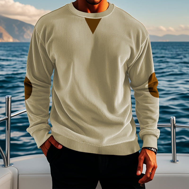 Men's casual knit sweater with accent details and comfortable fit Chic and style