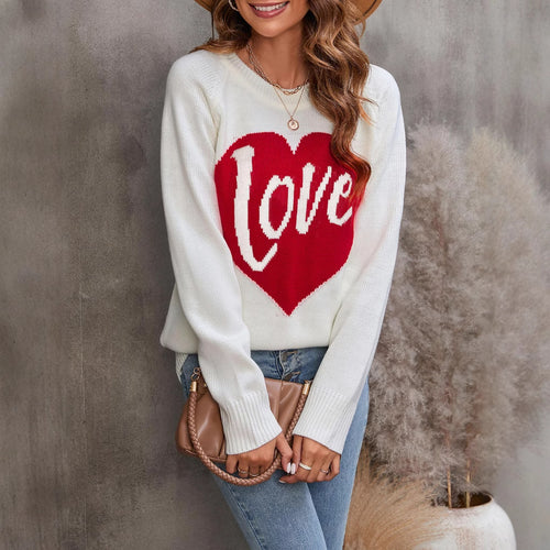 Pull en tricot pour femmes avec design en forme de cœur Chic & Stil