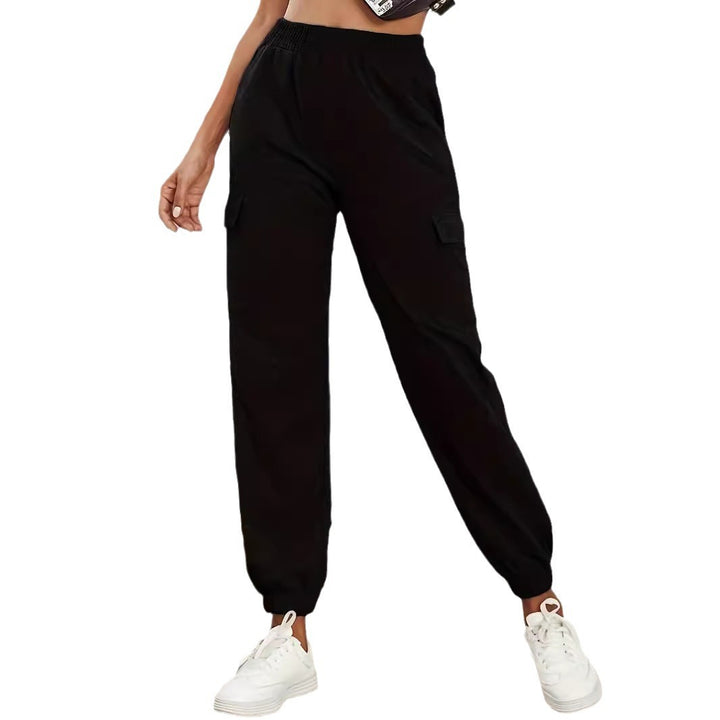 Cargo pants for women with elastic waist and practical pockets Lune London