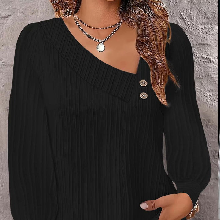 Ladies Elegant and Modern Top with Asymmetrical Neckline Lune London