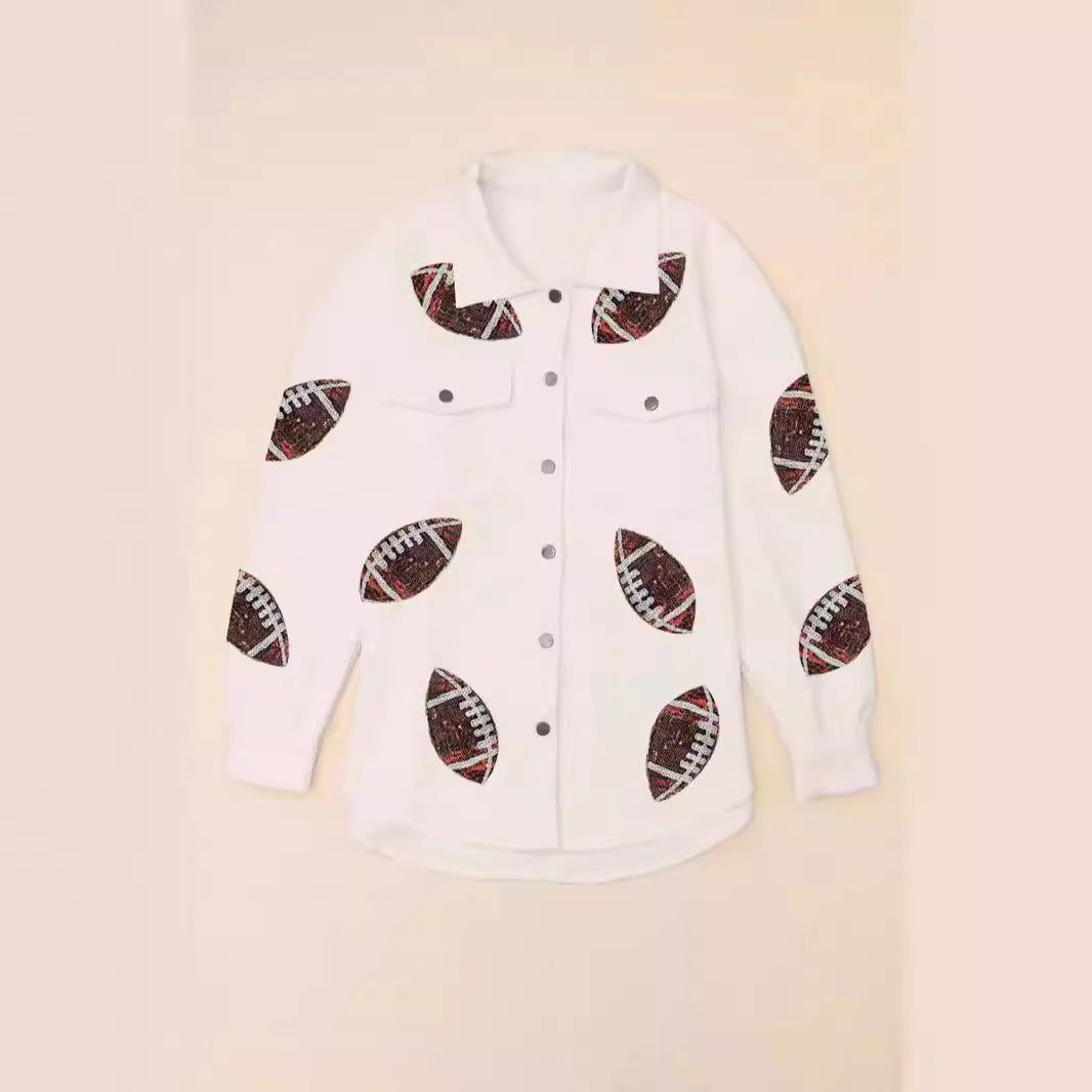 Oversized jacket for women with football design and practical pockets Lune London