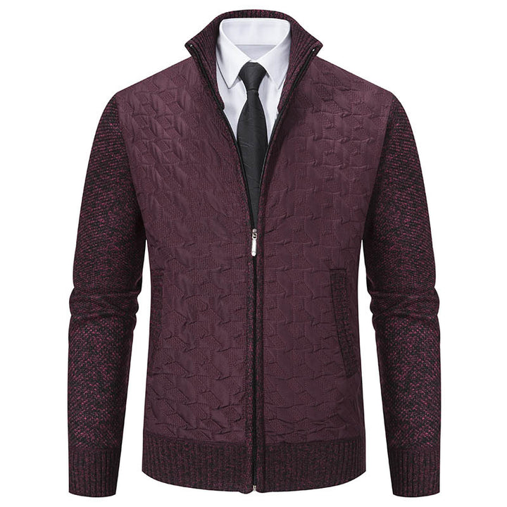 Veste matelassée stylée pour homme avec matériau supérieur texturé et col haut Lune London