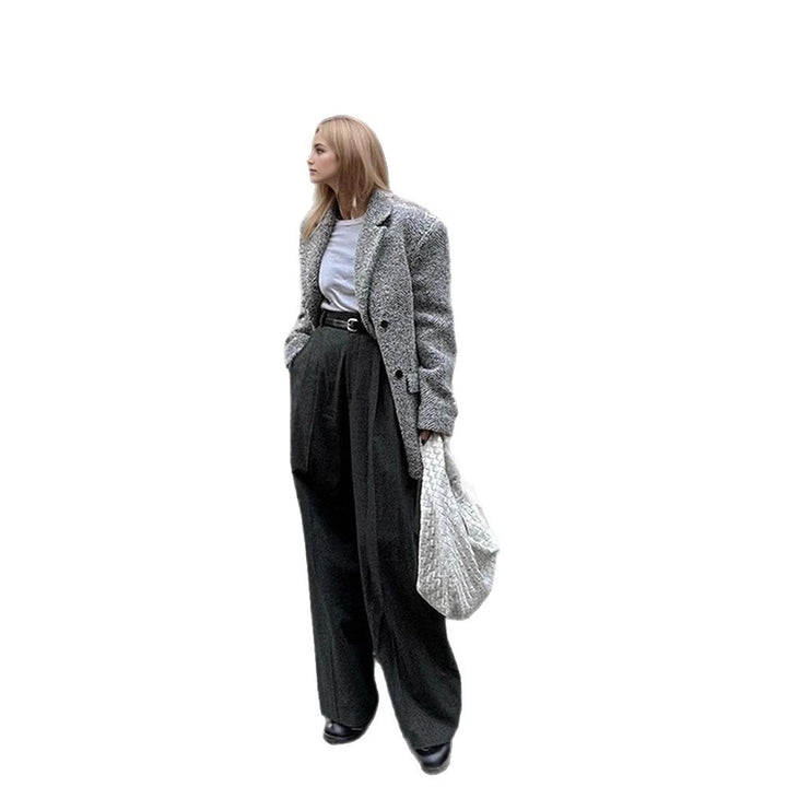 Women's Oversize Wool Blend Blazer in Boucle Look with Boxy Silhouette Amarae