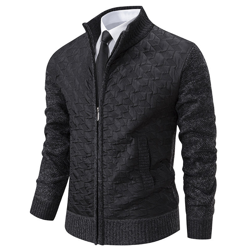 Veste matelassée stylée pour homme avec matériau supérieur texturé et col haut Lune London