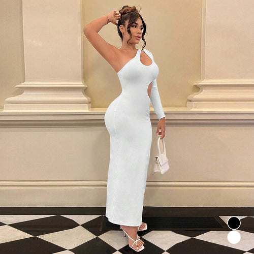 Women's Long Sleeve Maxi Dress with Sexy Cut-Outs and Figure-Hugging Fit Amarae
