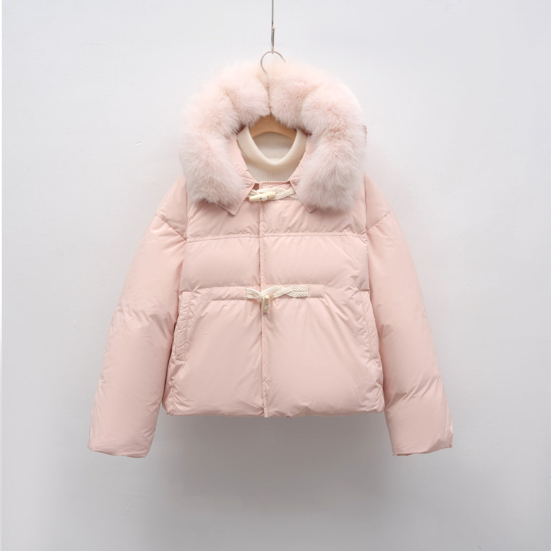 Trendy winter jacket for women with faux fur collar Lune London