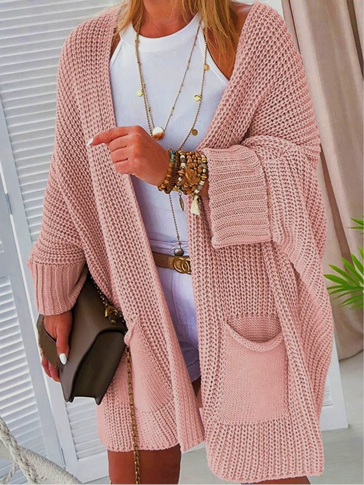 Ladies Large Knit Cardigan with practical pockets Lune London