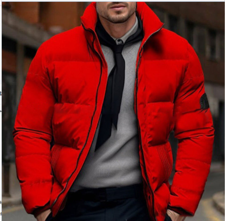 Quilted winter jacket for men with high collar and customizable closure Lune London
