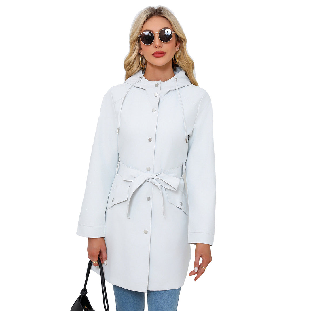 Women's waterproof transition jacket with adjustable hood and waist belt Lune London