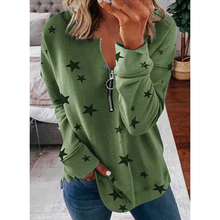 Women's hoodie with zip and star pattern Lune London