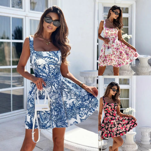 Ladies Flowers A-Line Mini Dress Amarae