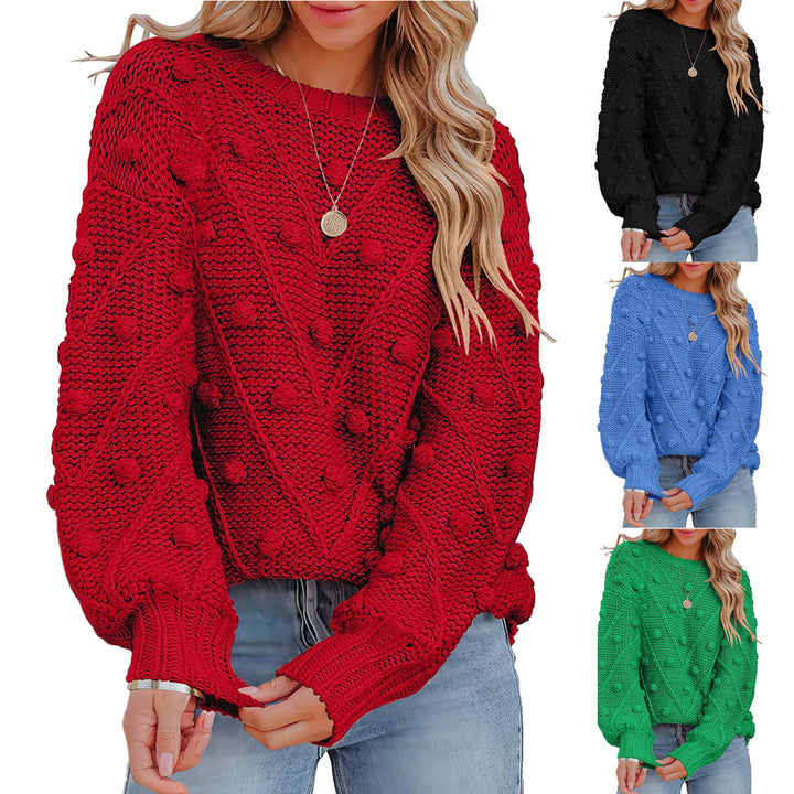 Stylish knitted sweater for women with textured 3D pattern Lune London