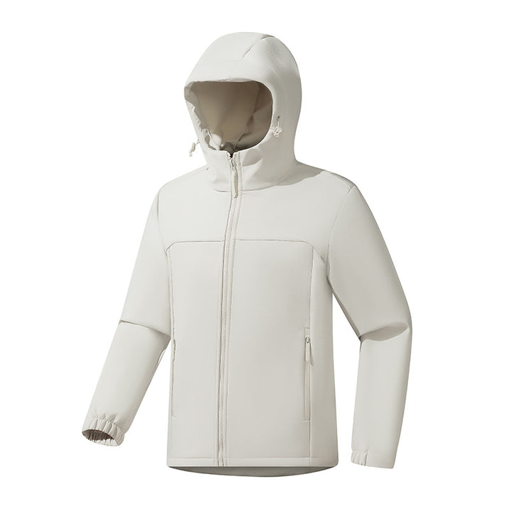 Men's Lightweight Softshell Jacket with Hood, wind and water-resistant surface and zippered pockets Amarae