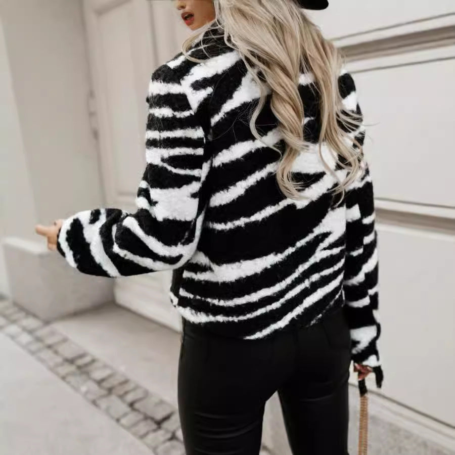 Lune London Women's Zebra Patterned Fabric Jacket
