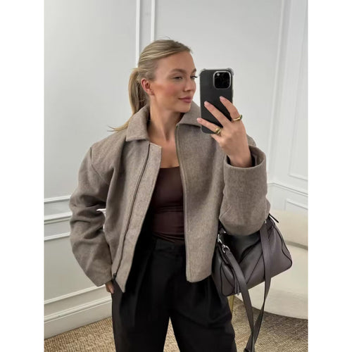 Elegant fleece jacket for ladies with zip Amarae