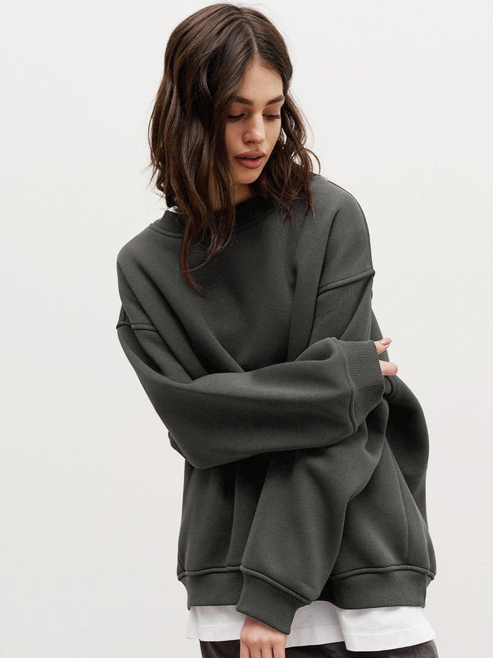 Women's Oversized Sweatshirt with Dropped Shoulder and Soft Fleece Fabric Chic und Stil