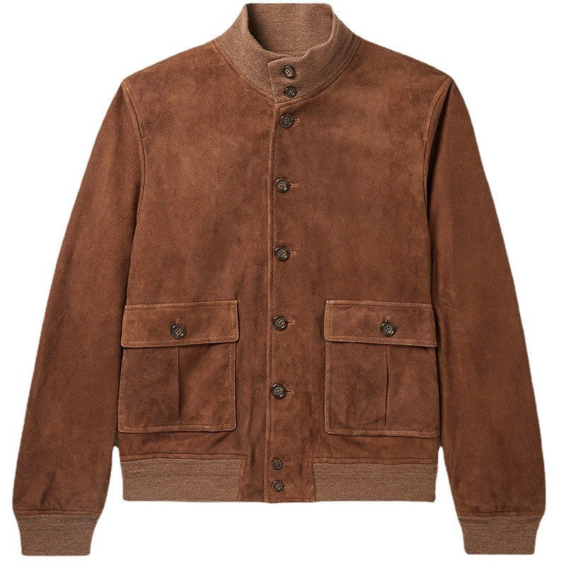 Suede jacket for men with practical pockets and modern collar Lune London