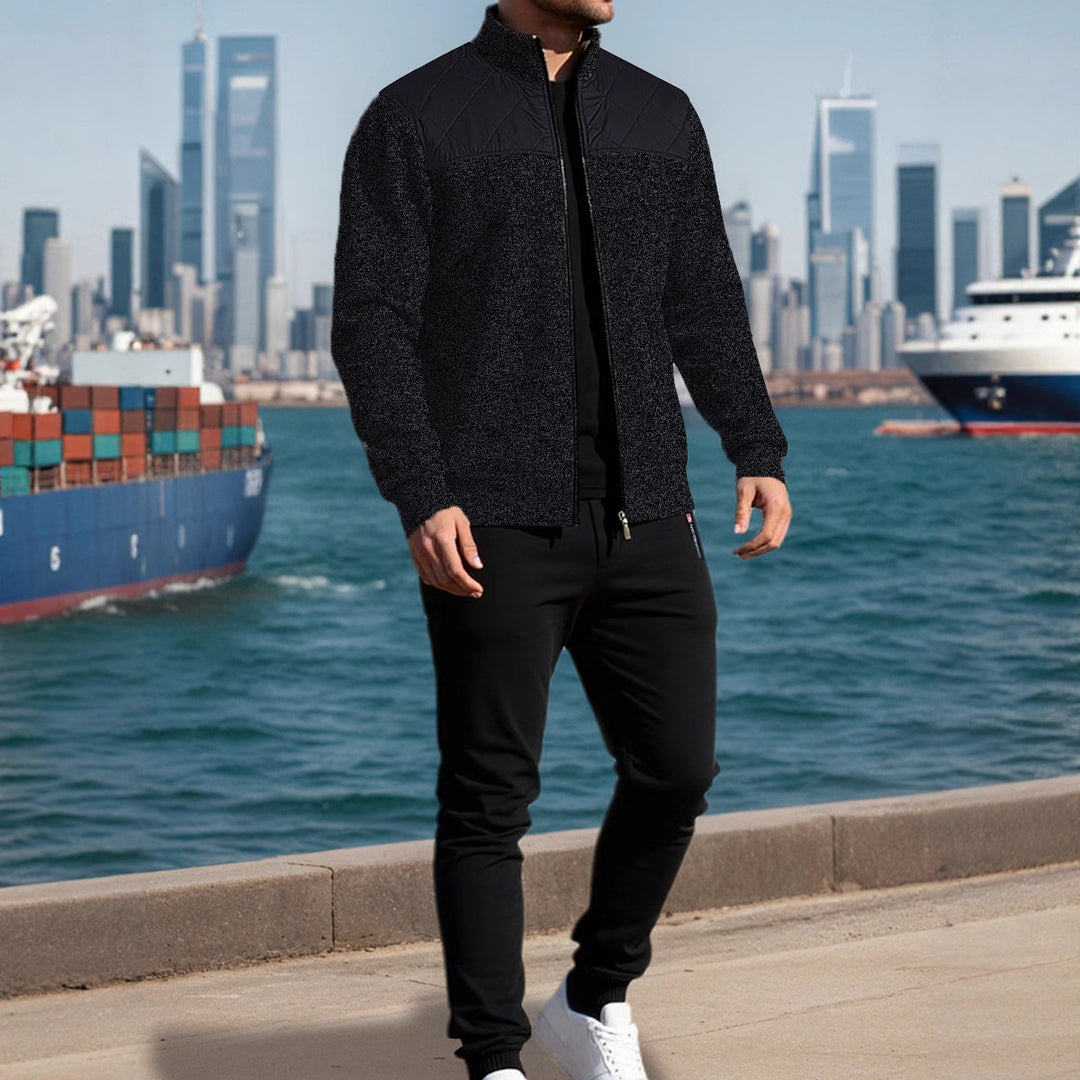 Men's sports jacket with a horizontal rib pattern and a slightly padded shoulder area Lune London