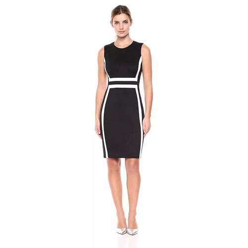 Ladies' leisure dress with trendy block stripe design Amarae