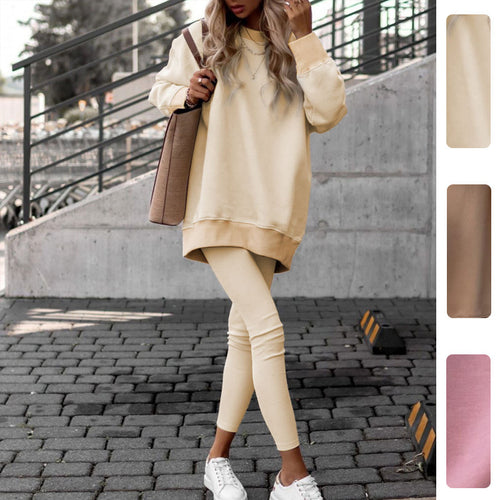 Sweatshirt décontracté pour femmes avec épaules tombantes et doublure douce Chic & Stil