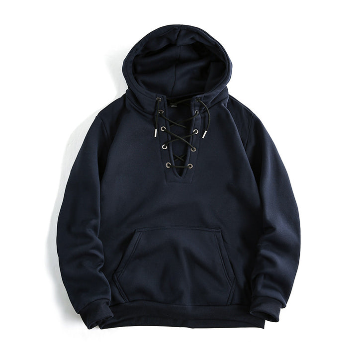 Hooded sweater for women with a refined lace design and a practical kangaroo pocket Lune London