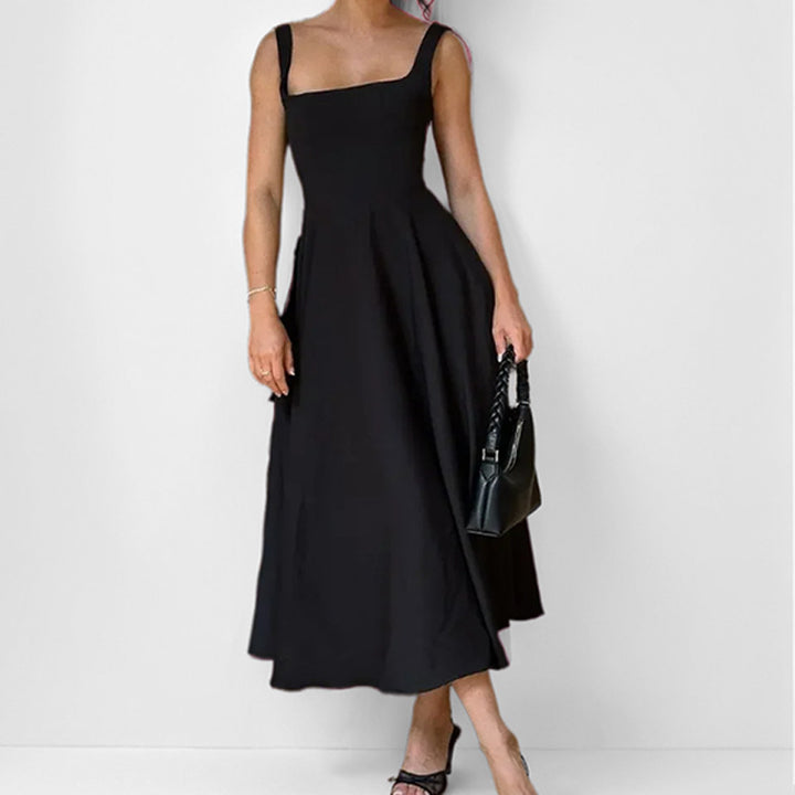 Robe Maxi Élégante pour Femmes avec Encolure Carrée et Jupe Flottante Chic & Stil