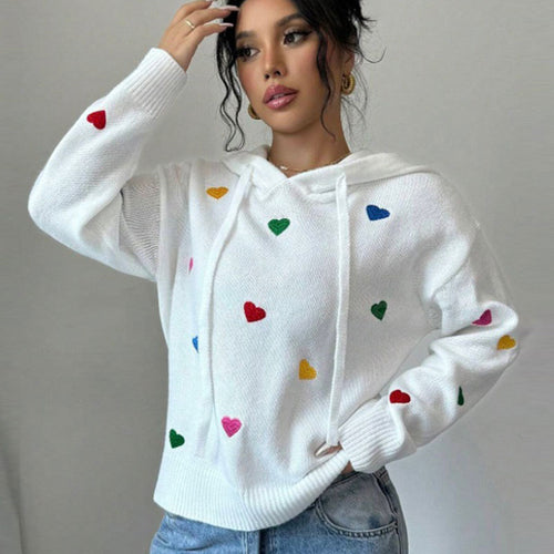 Sweat à capuche pour femmes avec design de cœur coloré et capuche Chic & Stil