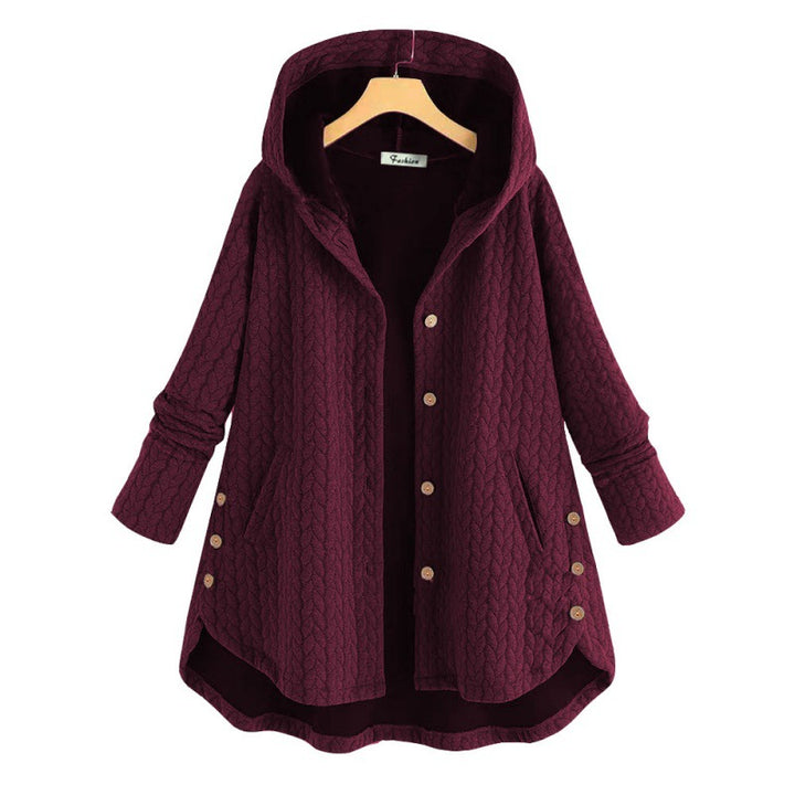 Veste à capuche décontractée pour femmes avec fermeture à boutons et poches Chic & Stil