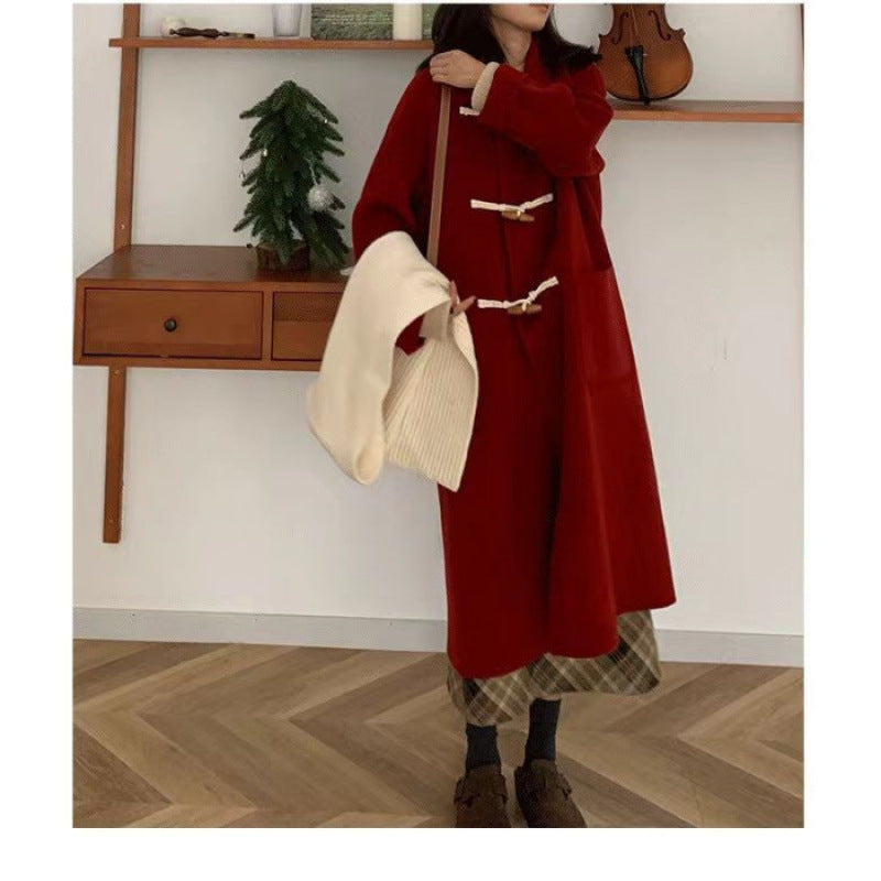 Women's Duffle Coat with Practical Pockets and Decorative Wooden Toggle Buttons Chic & Stil