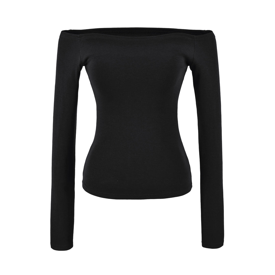 Women Fitted Off-Shoulder Long Sleeve made of Stretch Jersey Amarae