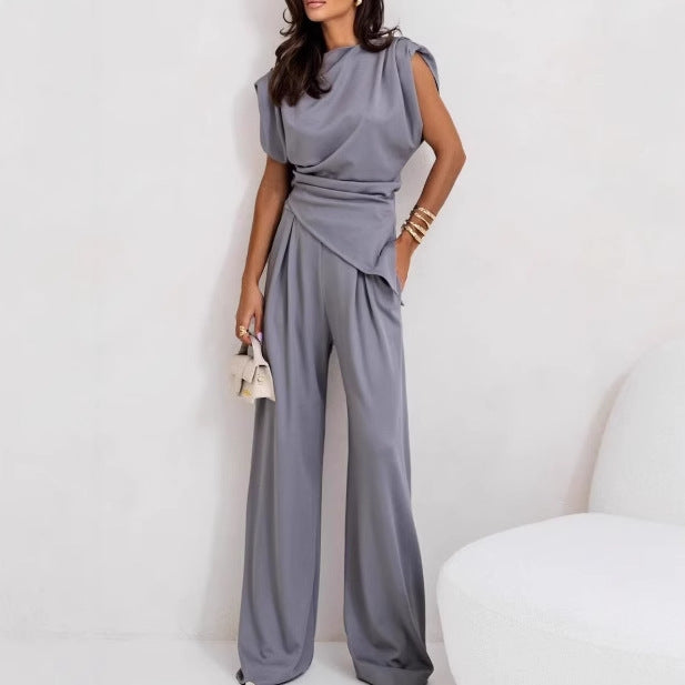 Ladies Sophisticated Wide Leg Jumpsuit Lune London