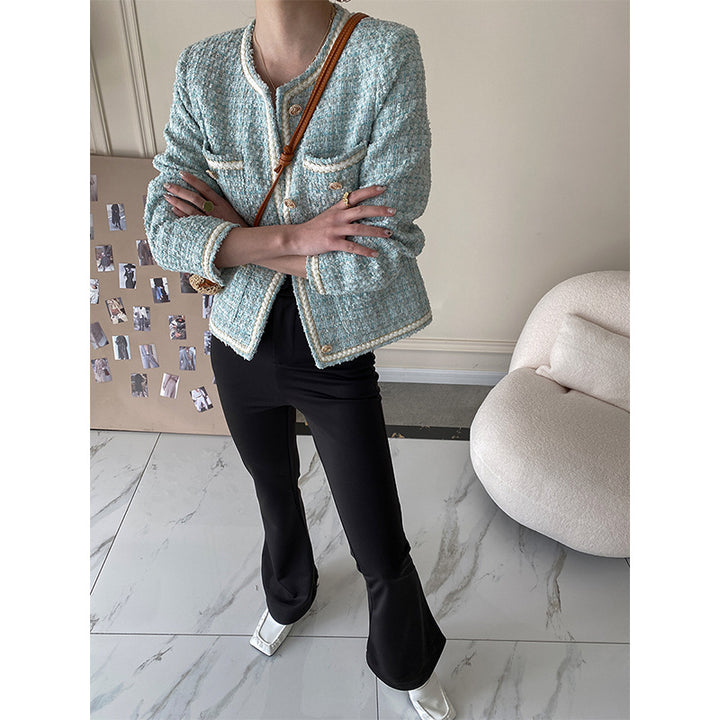 Ladies Elegant Boucle Jacket with Decorative Buttons Chic & Stil