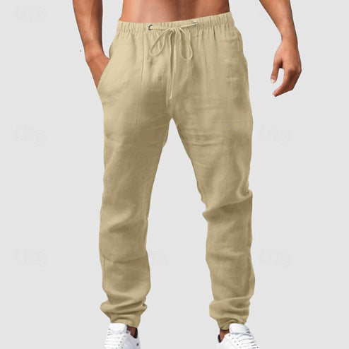 Cotton jogging pants for men with elastic waist and practical pockets Amarae