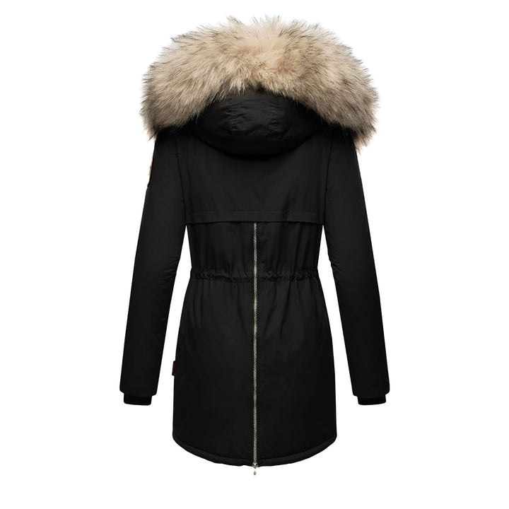 Winter parka for women with removable faux fur collar and practical pockets Lune Londonl