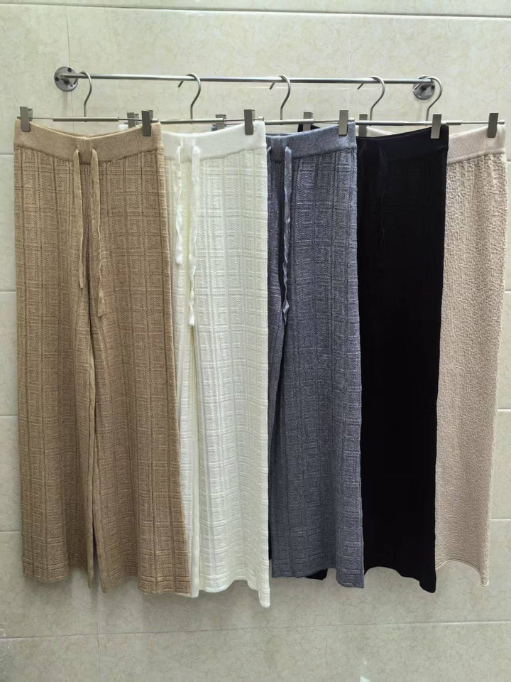 Pantalons d'été amples pour femmes avec taille élastique et motif rayé ferme Chic & Stil