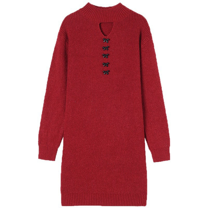 Robe tricotée pour femmes avec encolure décorative et coupe confortable Chic & Stil