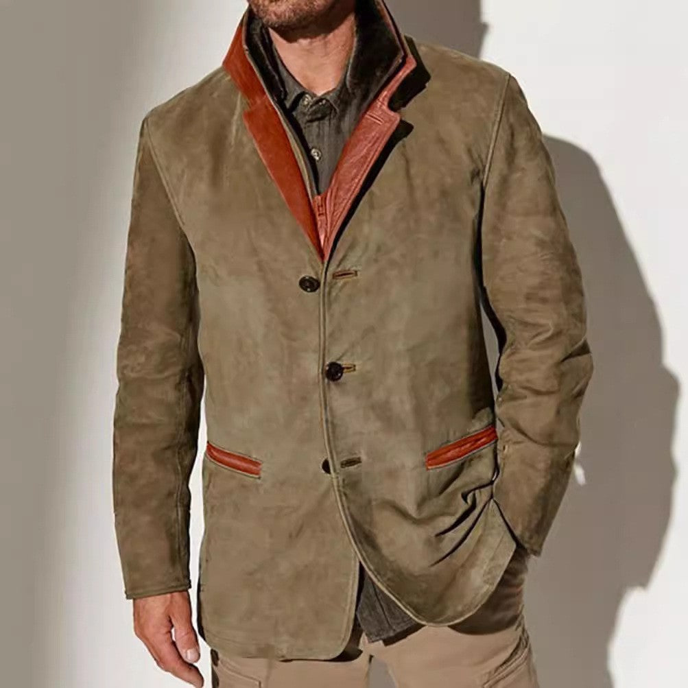 Elegant suede jacket for men with contrasting details Lune London