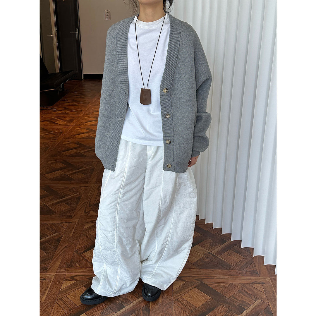 Ladies Padded High-Waist Palazzo Pants in Balloon-Cut Amarae
