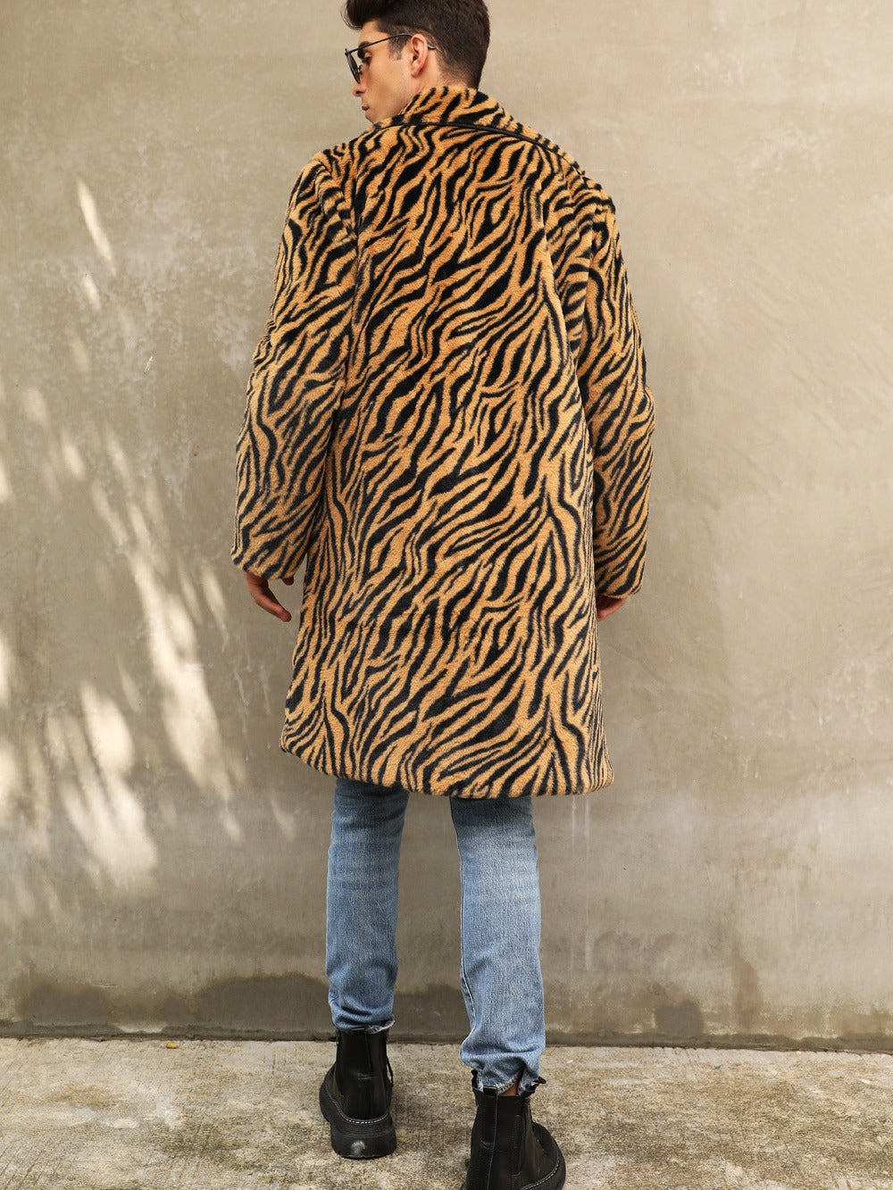 Men's faux fur coat with elegant zebra design Lune London