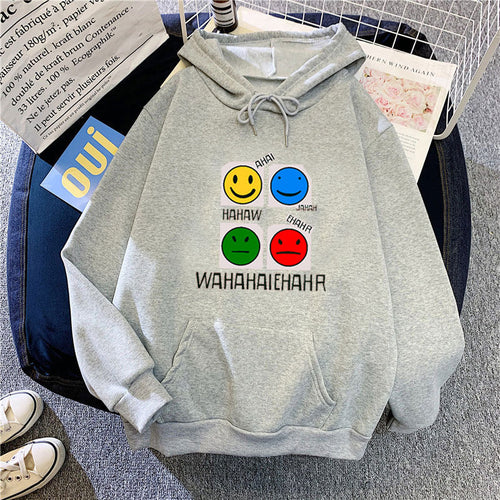 Women’s hoodie with cheerful emoji design Chic & Stil
