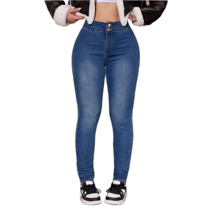 Women's high-waisted shaping skinny jeans with double-button waistband and ankle-length fit Amarae